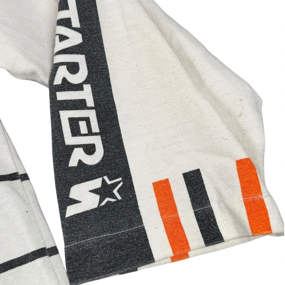 90s Starter Philadelphia Flyers Cotton Jersey Mens L White NHL Grid Long Sleeve